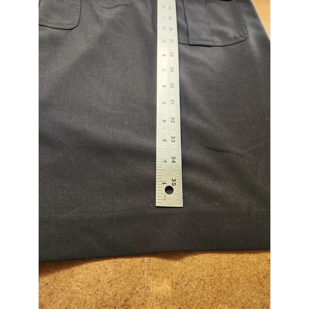 Michael Kors Shirt Dress Medium Black Zip Front Knee‎ Length Pockets Utility